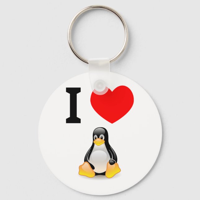 Porte-clés J'aime Linux (Recto)