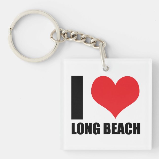 Porte-clés J'aime Long Beach (Devant)