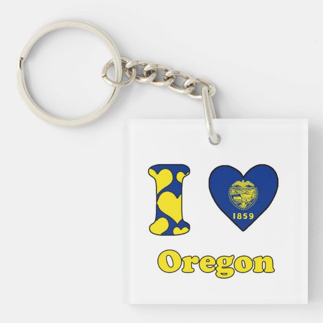 Porte-clés J'aime l'Oregon (Devant)