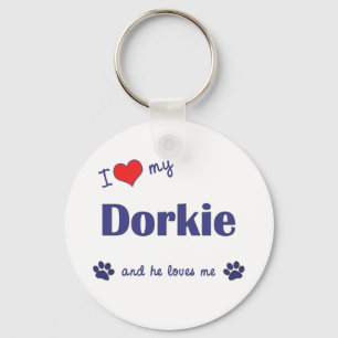 Porte-clés J'Aime Ma Dorkie (Chien Homme)