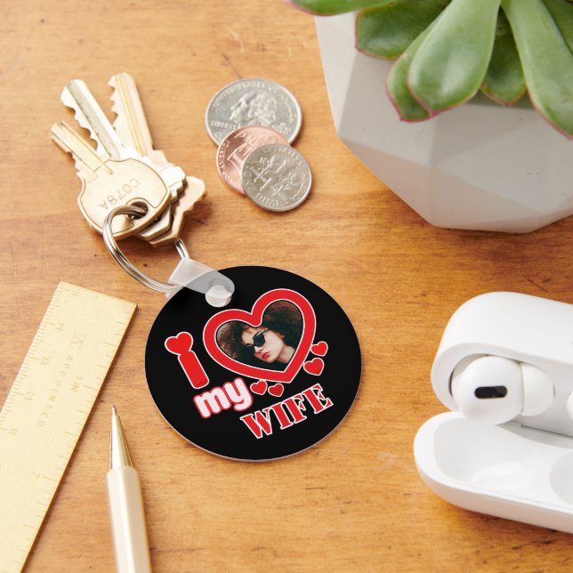 Porte-clés J'Aime Ma Femme Personnalisée (Bureau)