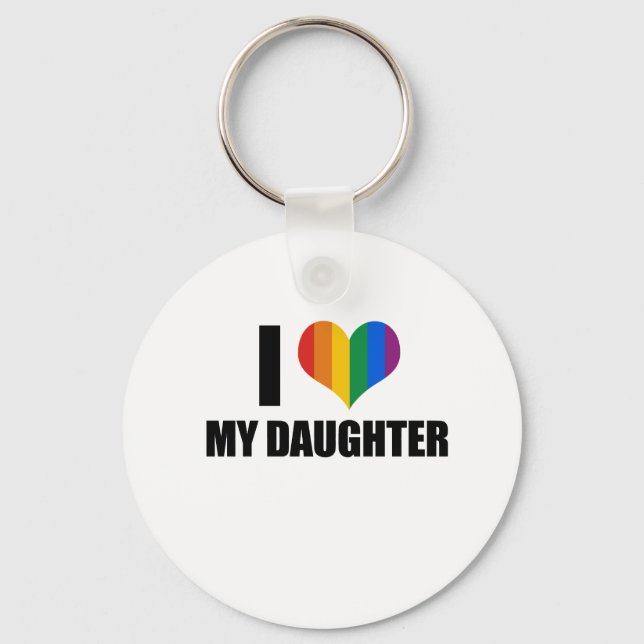 Porte-clés J'aime ma fille gay (Recto)