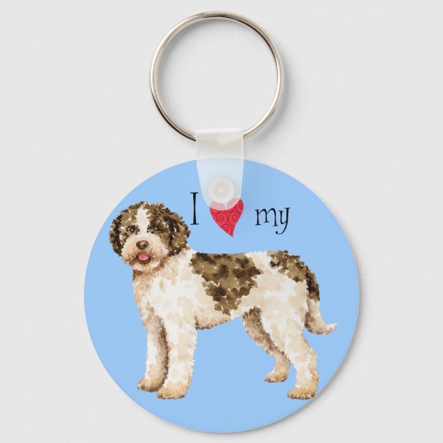 Porte-clés J'aime ma Lagotto (Recto)
