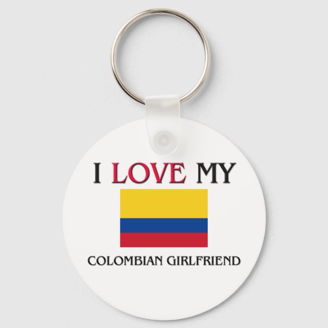 Porte-clés J'aime ma petite amie colombienne (Recto)