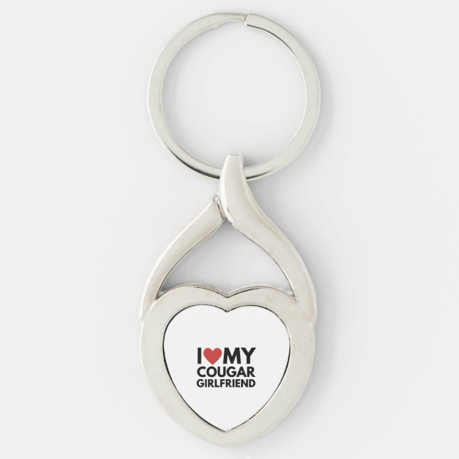 Porte-clés j'aime ma petite amie cougar (Devant)