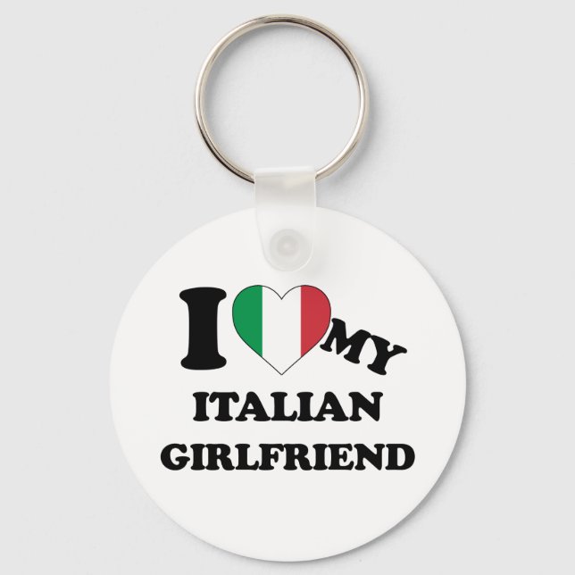 Porte-clés J'aime ma petite amie italienne (Recto)
