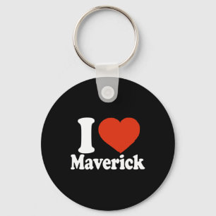 Porte-clés J'aime Maverick, J'aime Maverick, Cœur Rouge Valen