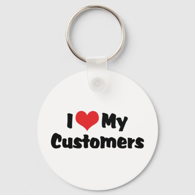 Porte-clés J'aime mes clients Porte - clé (Recto)