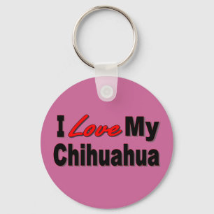 Porte-clés J'aime mes marchandises de chien de chiwawa