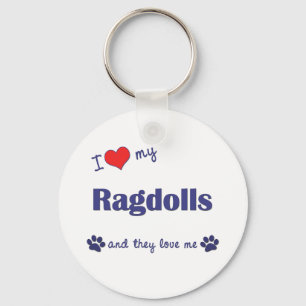 Porte-clés J'Aime Mes Ragdolls (Chats Multiples)