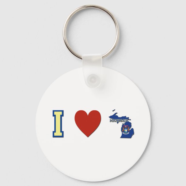 Porte-clés J'aime Michigan (Recto)