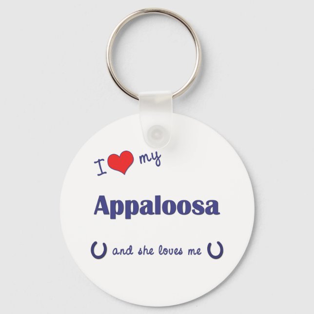 Porte-clés J'Aime Mon Appaloosa (Cheval Féminin) (Recto)