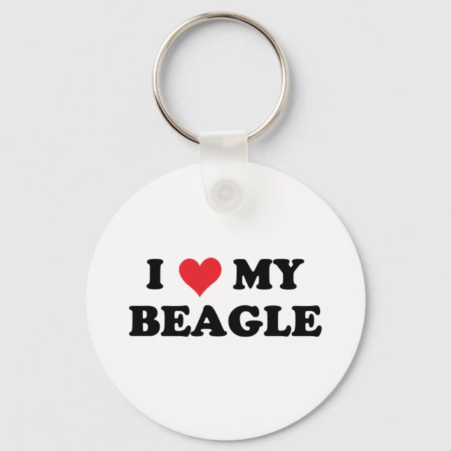 Porte-clés J'aime mon beagle (Recto)