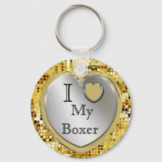 Porte-clés J'Aime Mon Boxer Ou ? Chaîne cardiaque