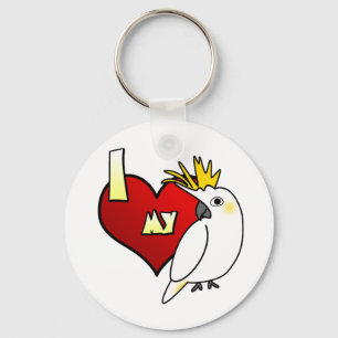 Porte-clés J'aime mon cacatoès de Citron