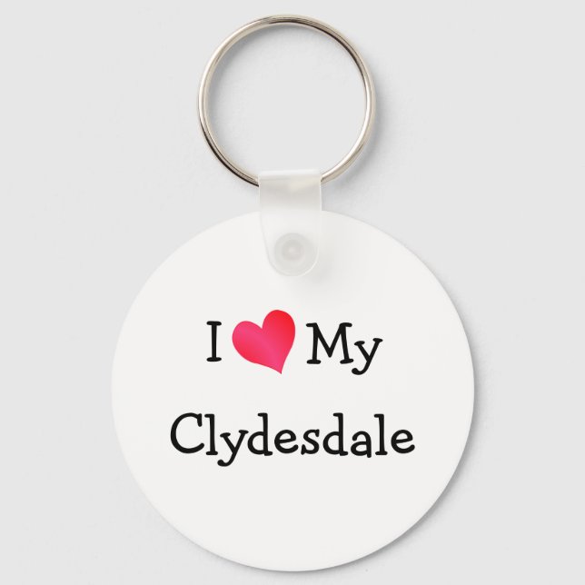Porte-clés J'Aime Mon Clydesdale (Recto)
