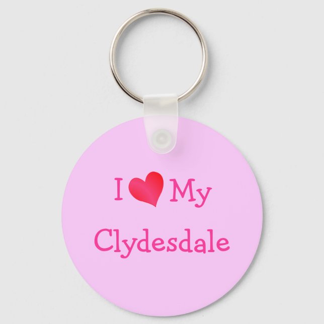 Porte-clés J'Aime Mon Clydesdale (Recto)
