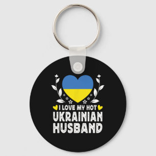 Porte-clés J'aime mon conjoint ukrainien chaud drapeau de l'U