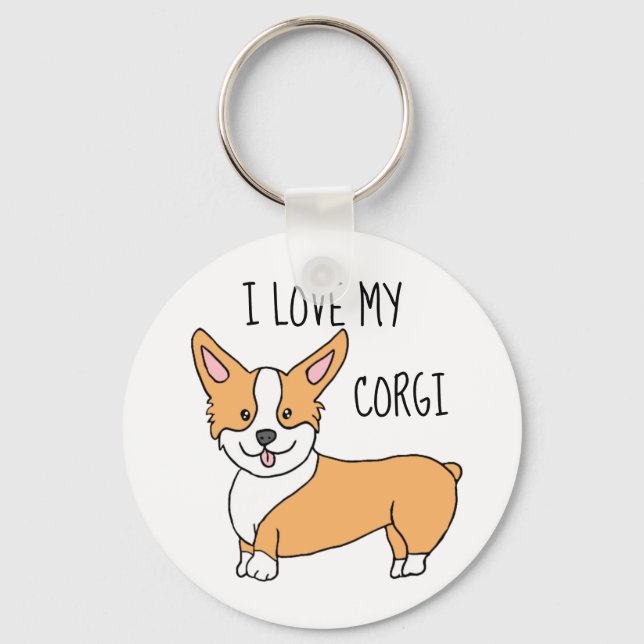 Porte-clés J'Aime Mon Corgi (Recto)