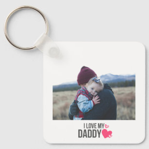 PORTE-CLÉS J'AIME MON DADDY PORTE - CLÉ 2 PHOTO PERSONNALISÉE