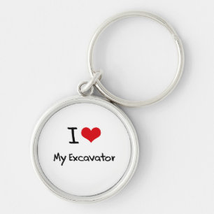 Porte-clés J'aime mon excavatrice