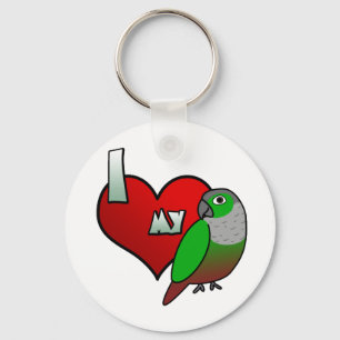 Porte-clés J'aime mon gâteau vert à la peau
