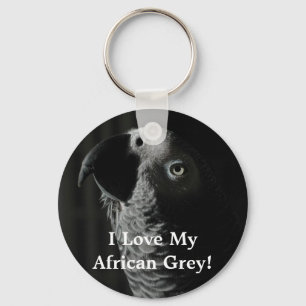 Porte-clés J'aime mon gris africain ! Porte - clé de