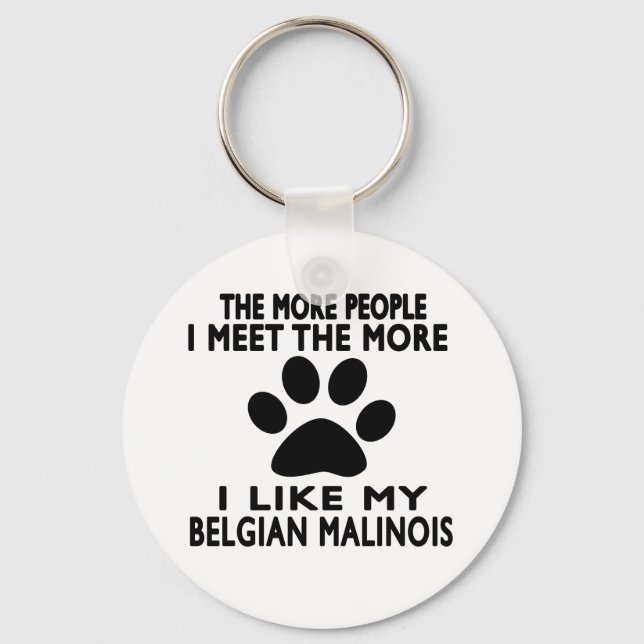 Porte-clés J'aime mon Malinois belge. (Recto)