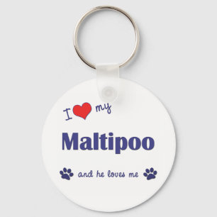Porte-clés J'Aime Mon Maltipoo (Chien Homme)