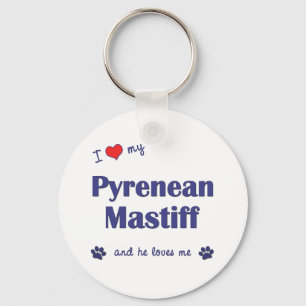 Porte-clés J'Aime Mon Mastiff Pyrénéen (Chien Homme)