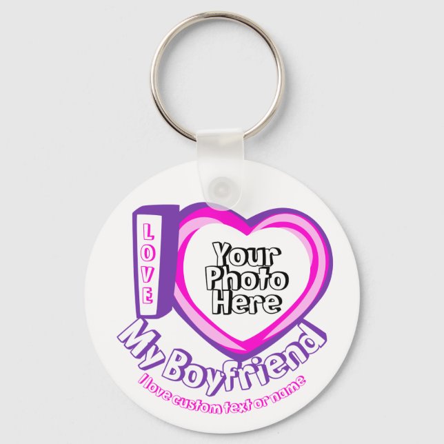 Porte-clés J'aime mon petit ami Anniversaire (Recto)