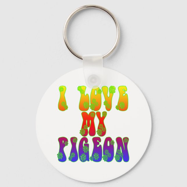 Porte-clés J'Aime Mon Pigeon (Recto)