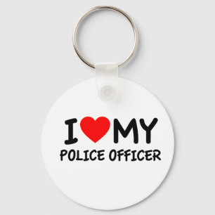 Porte-clés J'aime mon policier