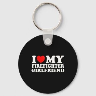 Porte-clés J'Aime Mon Pompier Girlfriend Je Coeur Mon Hot Gi