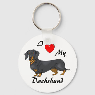 Porte-clés J'Aime Mon Porte - clé Dachshund