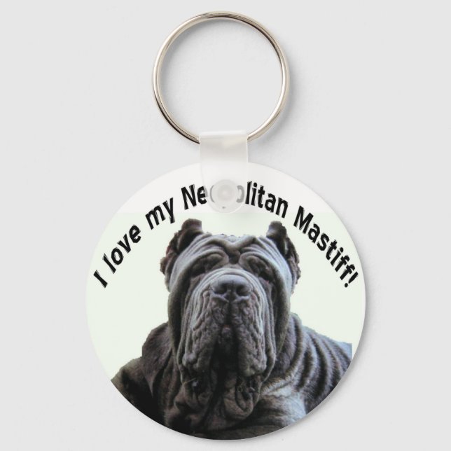 Porte-clés j'aime mon porte - clé Neopolitan Mastiff (Recto)