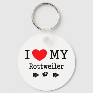 Porte-clés J'aime mon rottweiler