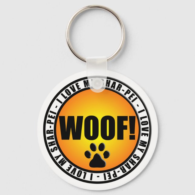 Porte-clés J'Aime Mon Shar-pei ! porte - clé (Recto)