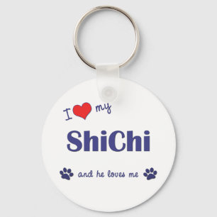 Porte-clés J'Aime Mon ShiChi (Chien Homme)