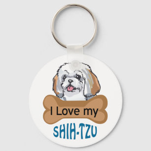 Porte-clés J'aime mon Shih Tzu