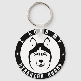 Porte-clés J'AIME MON SIBÉRIEN HUSKY Chien race animal de com