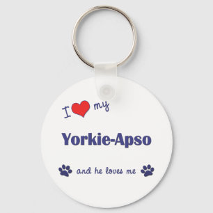 Porte-clés J'Aime Mon Yorkie-Apso (Chien Homme)
