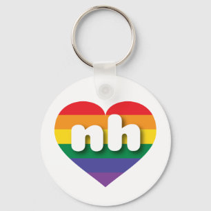 Porte-clés J'aime New Hampshire Gay pride Rainbow Heart