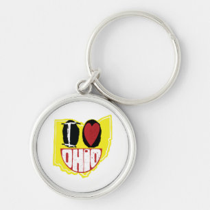 Porte-clés J'Aime Ohio Sourire Un Visage Heureux