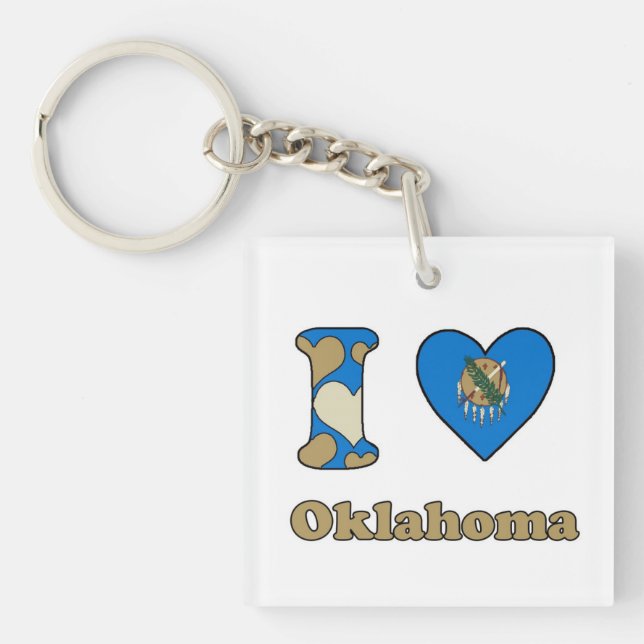 Porte-clés J'aime Oklahoma (Devant)