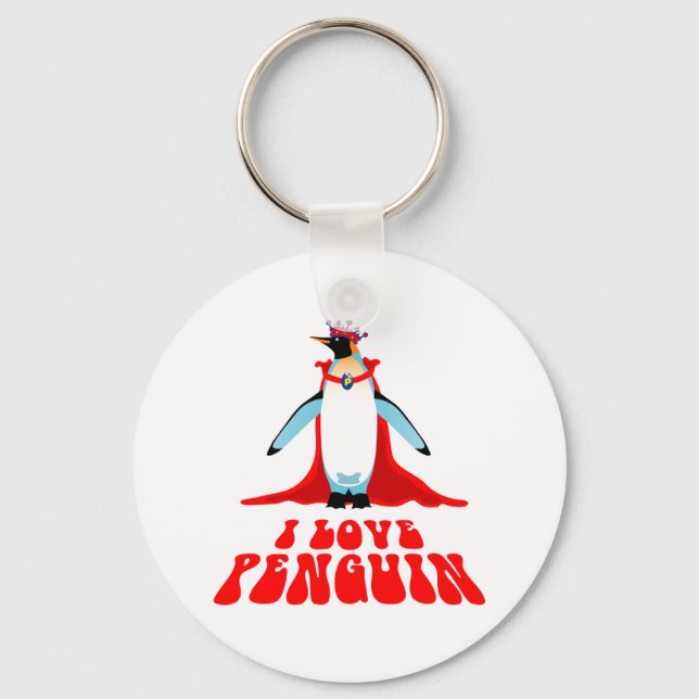 Porte-clés J'aime Penguin (Recto)