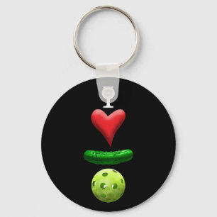 Porte-clés J'aime Pickleball - Noir