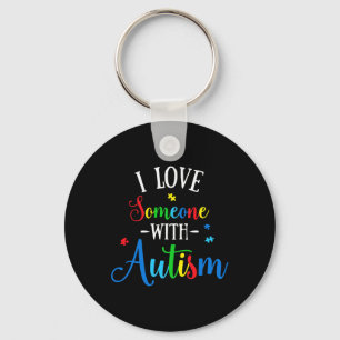 Porte-clés J'Aime Quelqu'Un Avec Sensibilisation sur l'autism