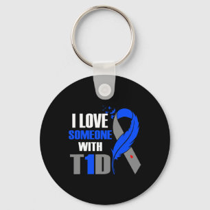 Porte-clés J'Aime Quelqu'Un Avec T1D Type 1 Sensibilisation a