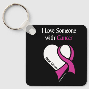Porte-clés J'Aime Quelqu'Un...Coeur/Ruban...Cancer Du Sein